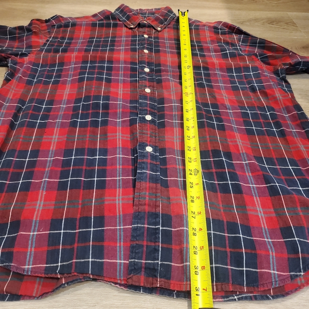 Ralph Lauren Blaire Shirt Mens Large Red Plaid Button Front Cotton Long Sleeve - Picture 6 of 8